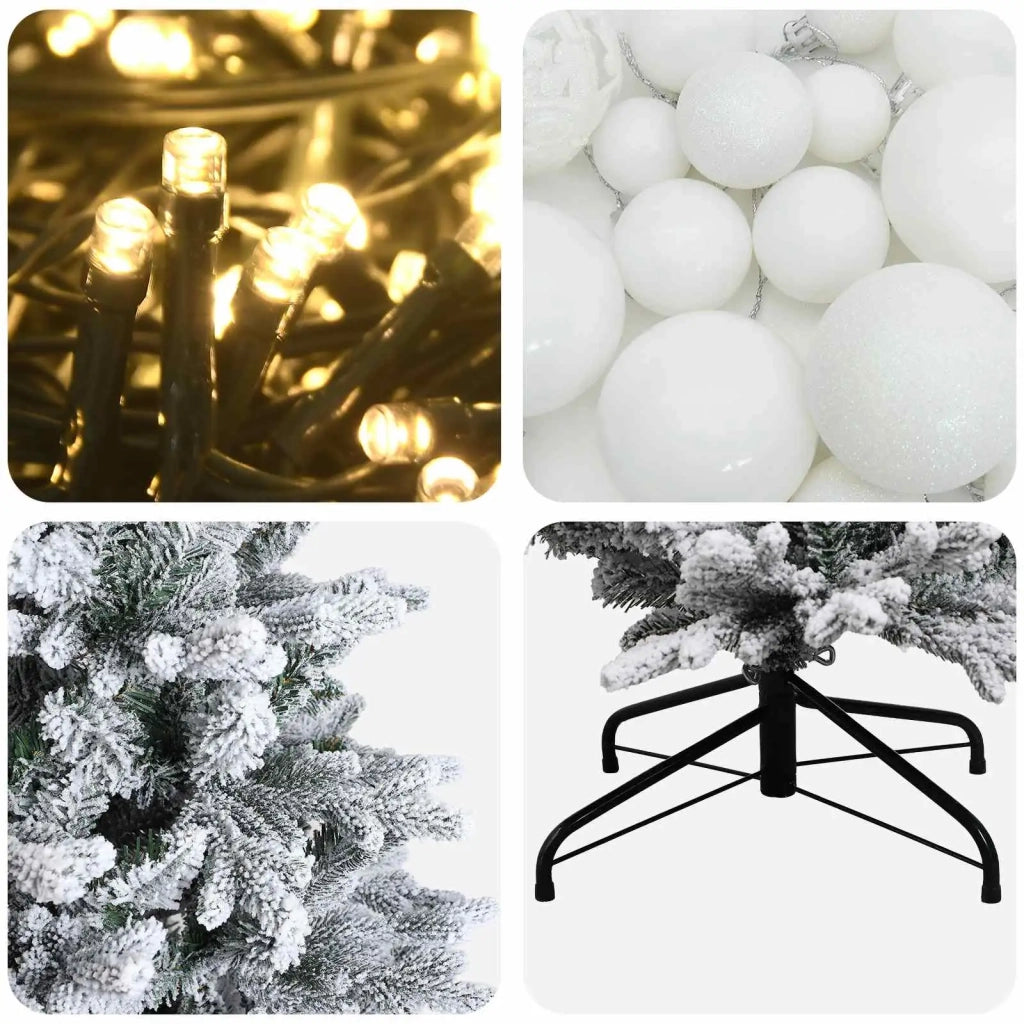 Albero di Natale artificiale con palline 150 cm 150 LED 3466046
