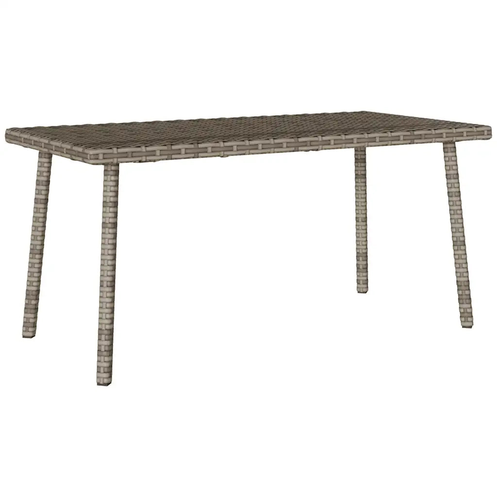 Tavolino da Giardino | Tavolino da esterno Rettangolare Grigio 80x40x37 cm Polyrattan