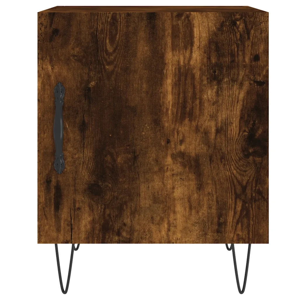 Comodino Rovere Fumo 40x40x50 cm in Legno Multistrato 827558