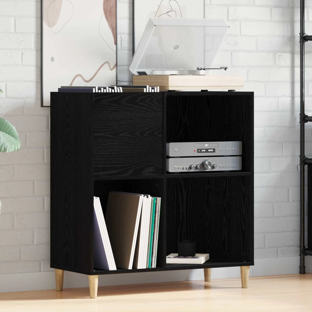 Mobile porta vinili Rovere Nero 84,5 x 38 x 89 cm 862870