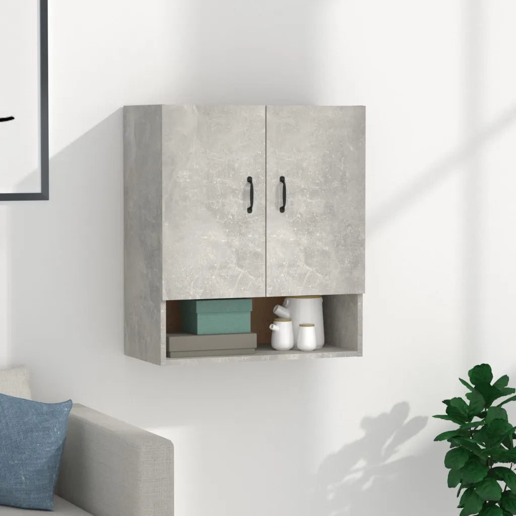 Armadietto a Muro | Mobile a Parete Grigio Cemento 60x31x70 cm Legno Multistrato