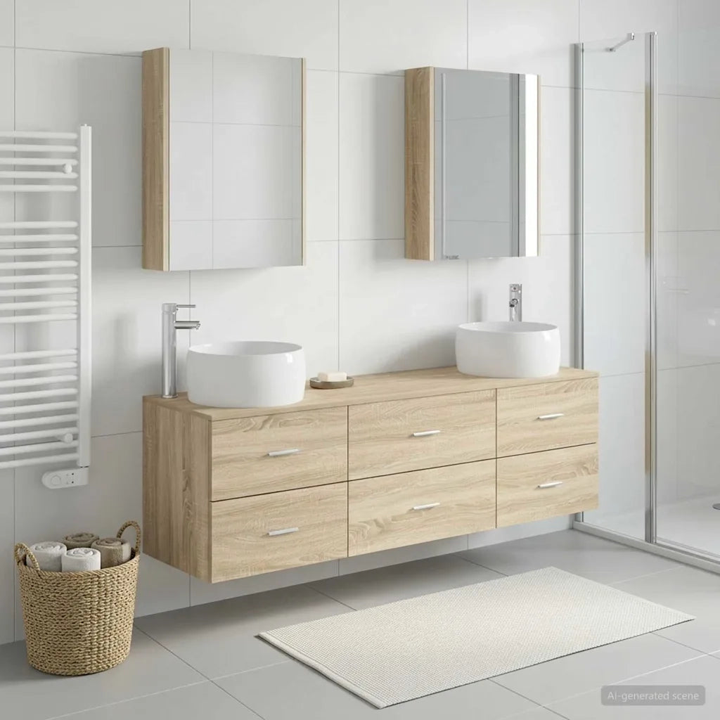 Set di mobili per il bagno 5 pcs Rovere Sonoma 3407009