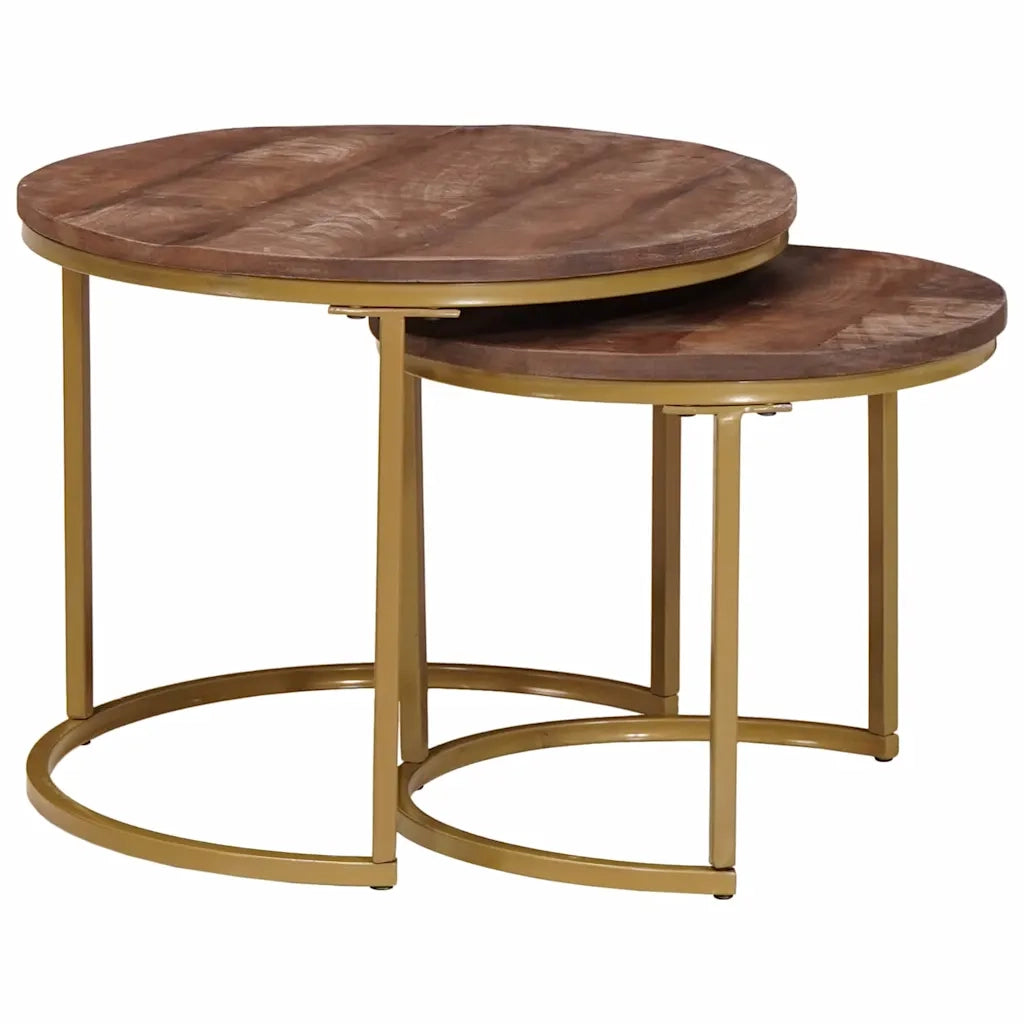 Tavoli da Caffè Nido 2 pcs Legno massello di mango e acciaio 4104644