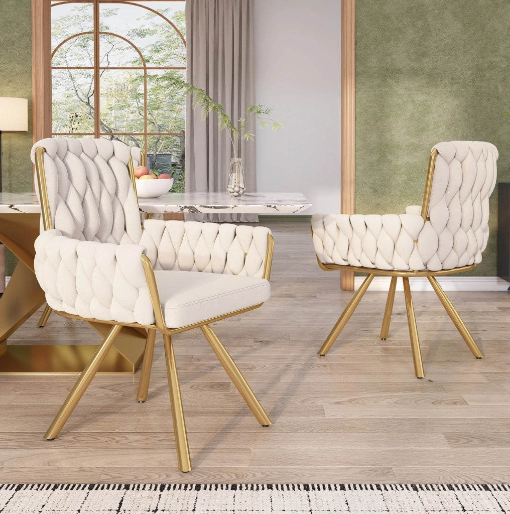 Set di 2 sedie girevoli con schienale alto; braccioli; in velluto beige