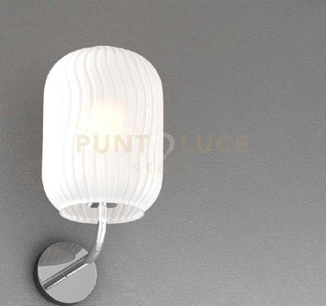 APPLIQUE CROMO 1 LUCE VETRO BIANCO FOG 1181CR-AT-BF