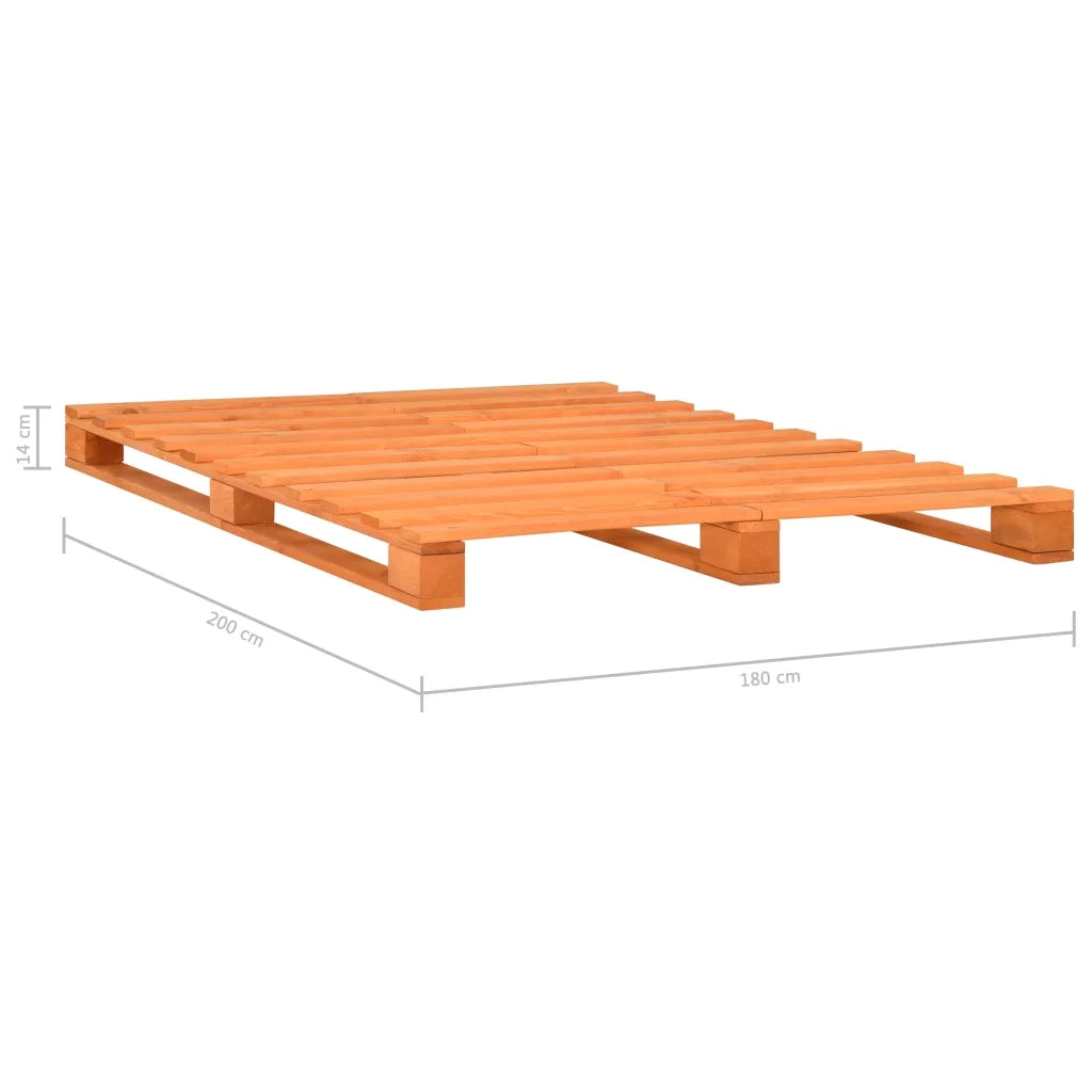 Giroletto in Pallet Marrone Legno Massello di Pino 180x200 cm 285267