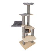 Tiragraffi alto 197 cm torre gatti pi¨´ livelli trespolo imbottito superiore, Condominio privato materassini staccabili pali graffiare amaca confortevole