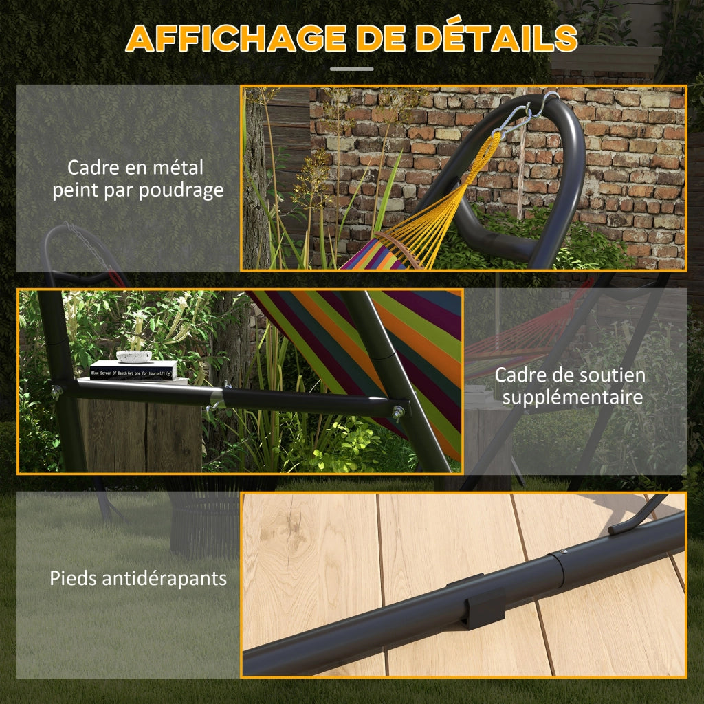 Supporto per Amaca 2 Posti ¨C Zephmum ¨C Nero, Metallo, Regolabile 2.75-4.3m