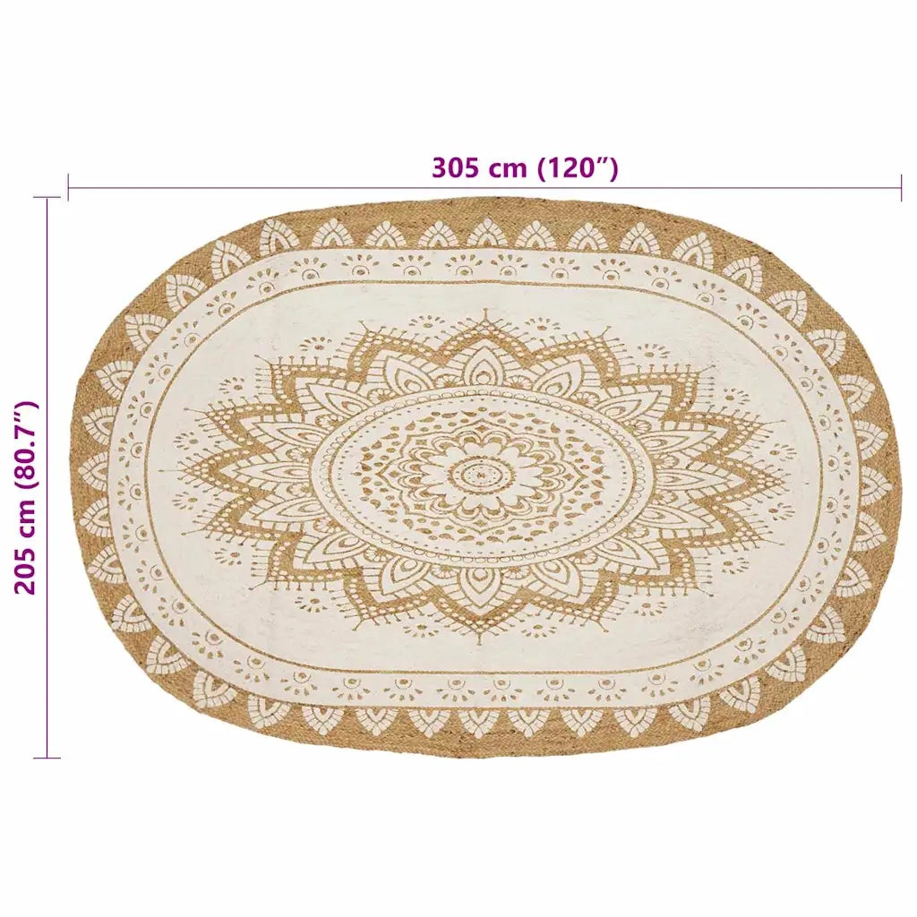 Tappeti per area Naturale con stampa bianca 205 x 305 cm Juta 42010828