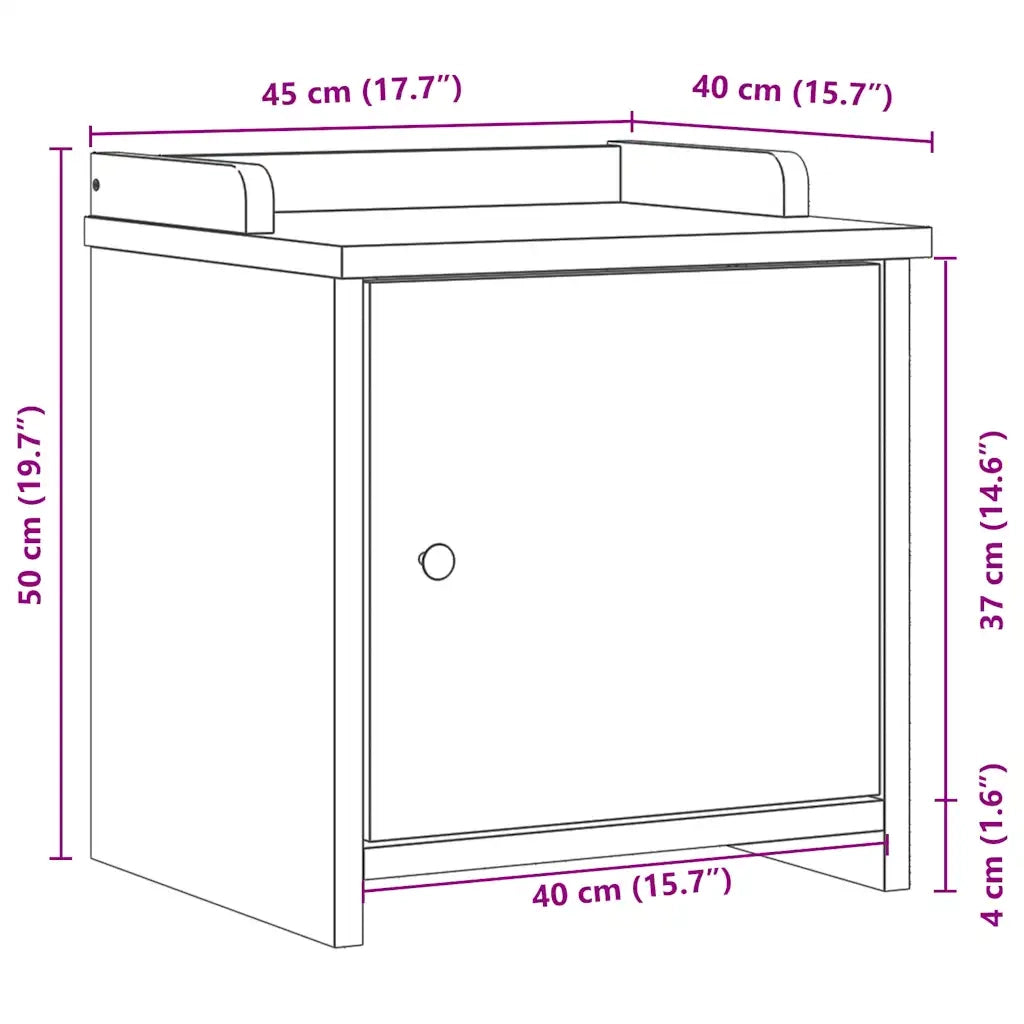 Panca da Corridoio-Sgabello-Panca con Contenitore SANDNES 45x40x50 cm Legno Massello di Pino 970600