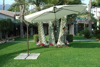 Ombrellone da Giardino Decentrato Ø3m con frangia Ecrù