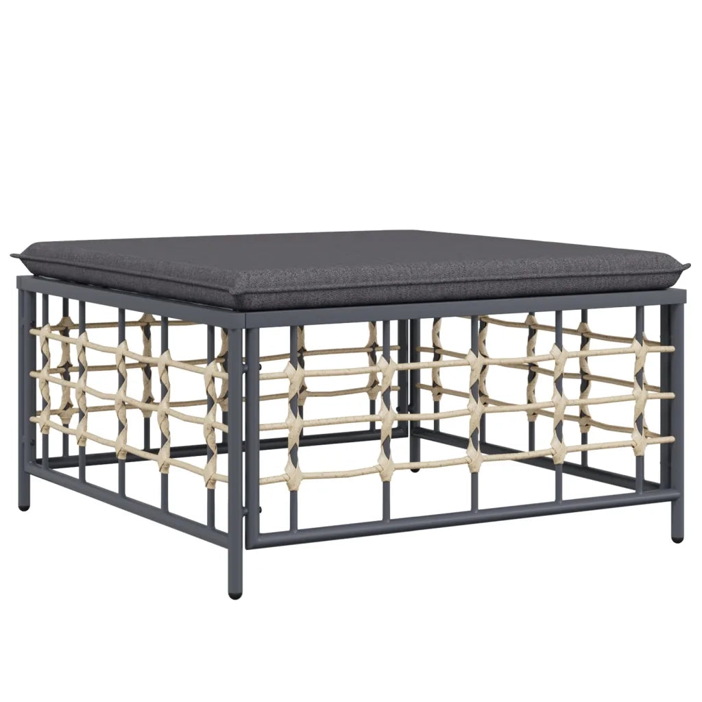 Set Divani da Giardino 10pz con Cuscini Antracite in Polyrattan 3186809