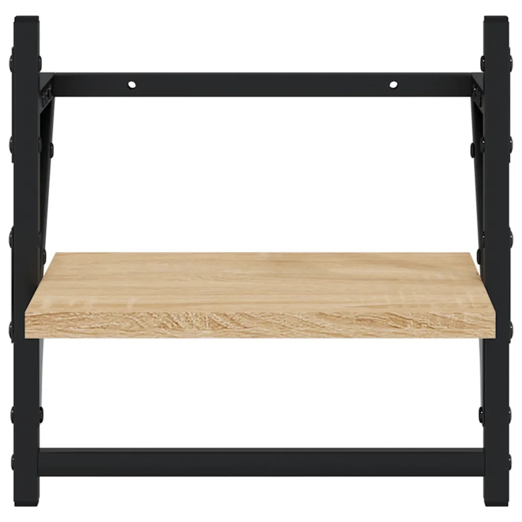 Mensole a Parete con Aste 2pz Rovere Sonoma 30x25x30 cm 836234