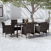 Set da Pranzo da Giardino 7 pz con Cuscini Nero cod mxl 40936