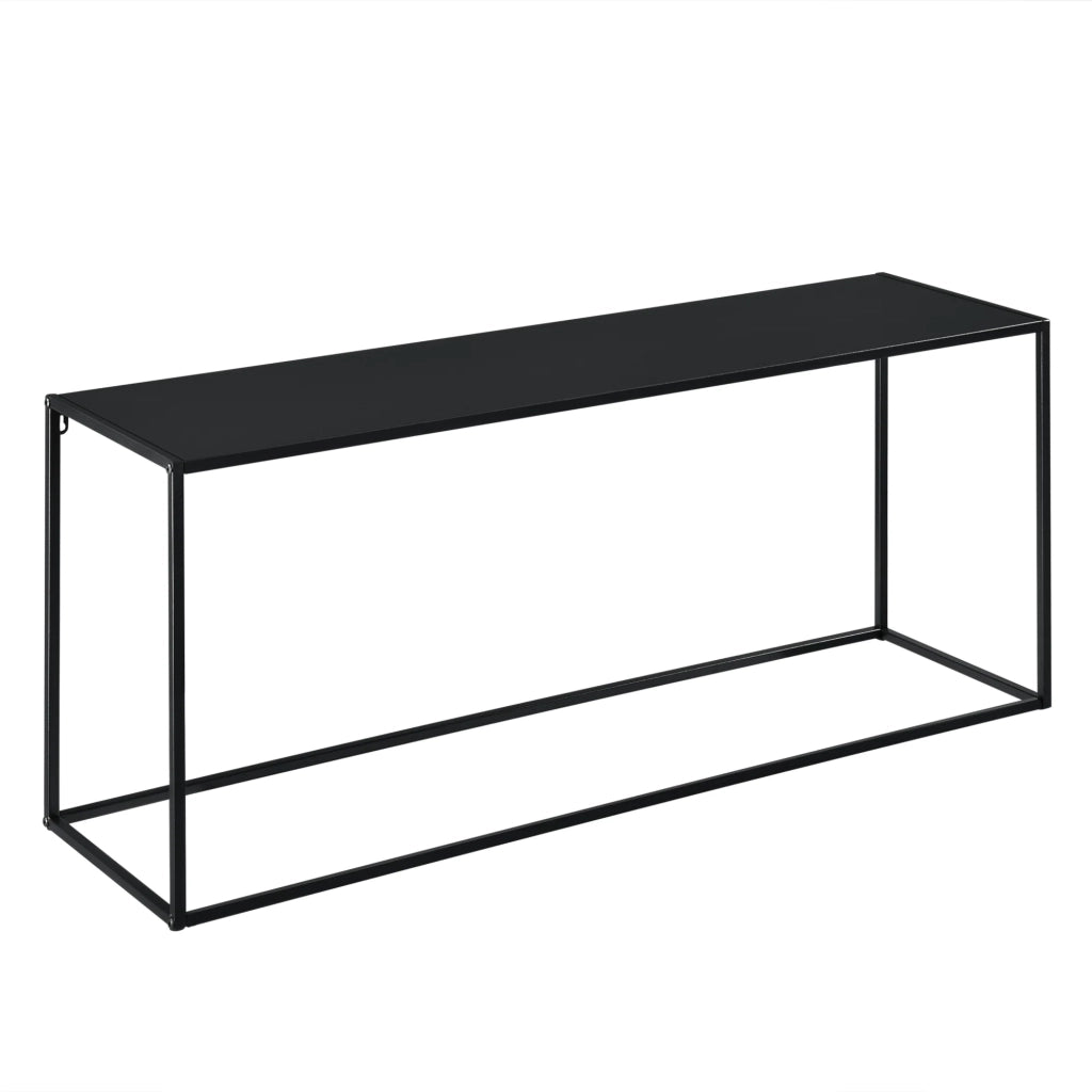 Tavolo consolle in metallo 50 x 115 x 32 cm nero opaco 03_0008562