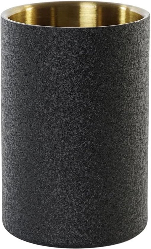 Bottiglia Cooler in Acciaio Inossidabile - Qualità Elevata - Vino Cava Champagne - Ice Bucket - Finestra Nera