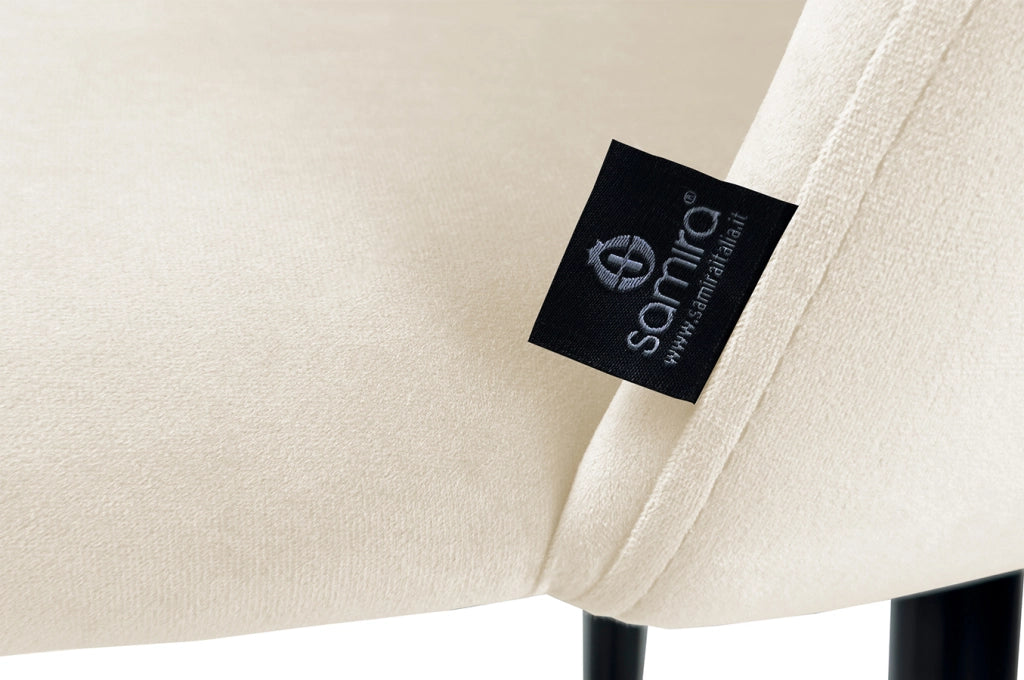 Sgabello cucina imbottito, sgabello alto in velluto beige - Zoe - SG11ZOPM