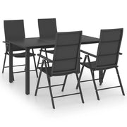 Set da pranzo da giardino nero da 5 pezzi 02_0013838