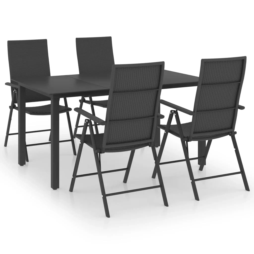 Set da pranzo da giardino nero da 5 pezzi 02_0013838