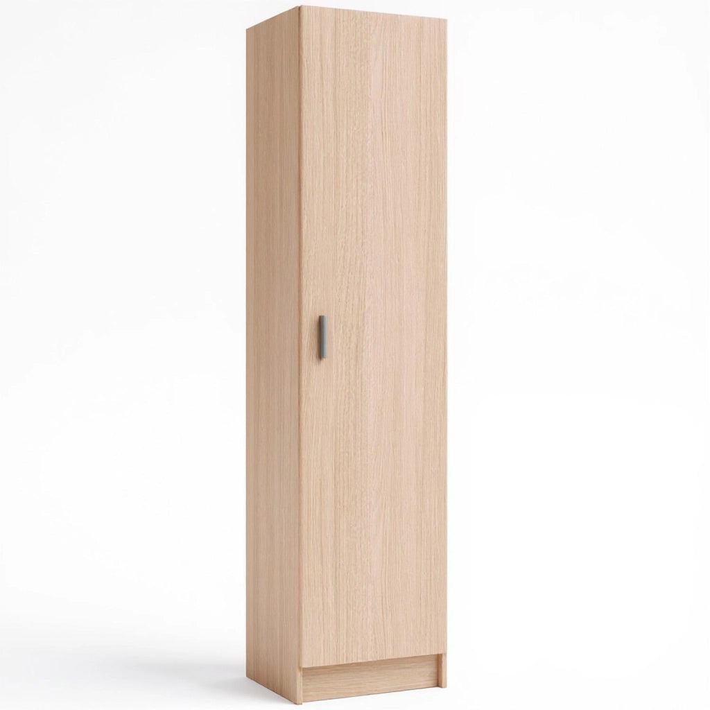 Armadio Con 1 Anta Armadietto Dispensa Mobile Multiuso Salvaspazio Con Ripiani Regolabili Anta Reversibile Ideale Per Cucina Ripostiglio Bagno Terrazzo 37 x 37 x 180 Cm Rovere