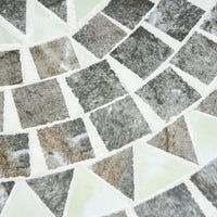 Tavolino da Giardino Ø60x71 cm in Metallo con Mosaico Nero