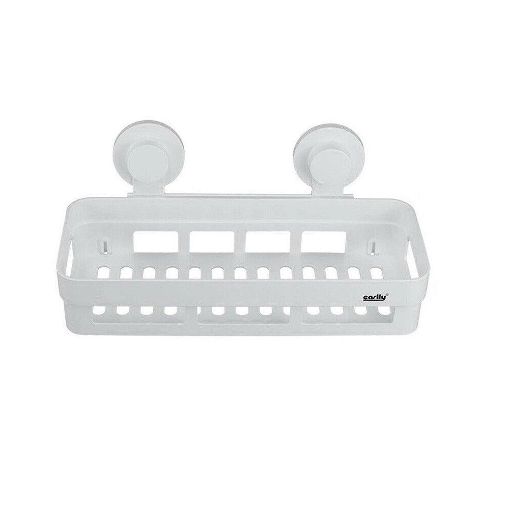 Trade Shop - Mensola Con Ventosa Da Bagno X Doccia Rettangolare Portasapone Shampoo Scaffale -