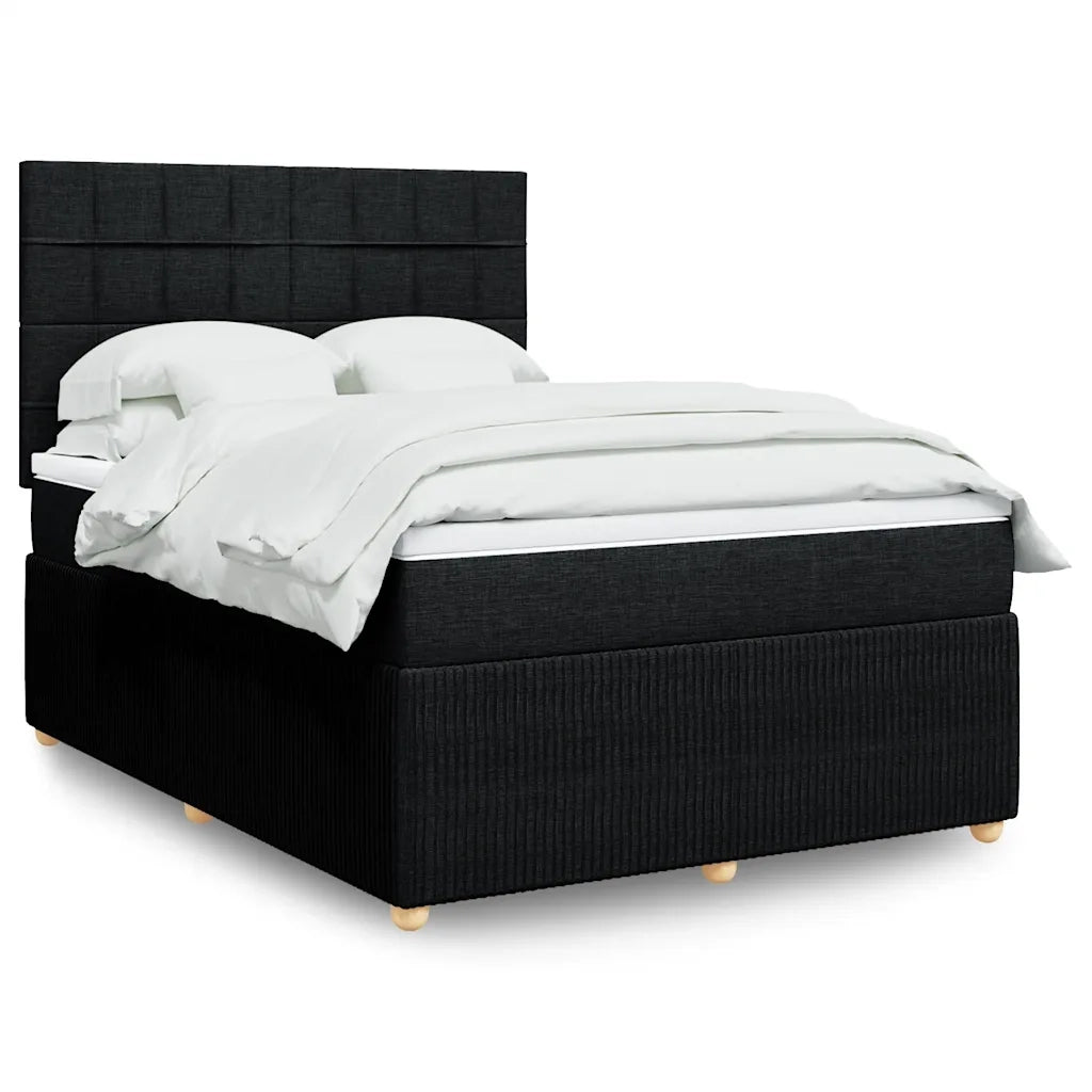 Giroletto a Molle con Materasso Nero 140x200 cm in Tessuto