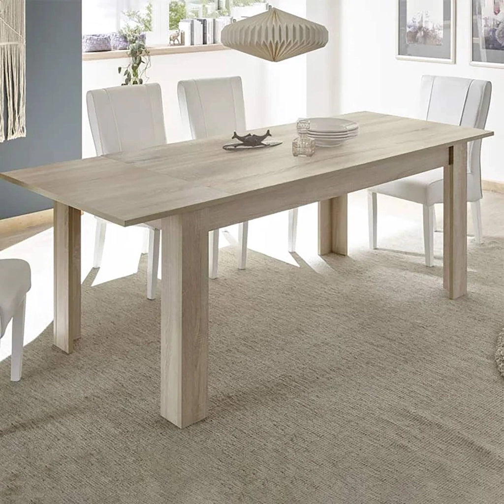 Tavolo allungabile Takumi, Consolle con allunghe, Tavolo da pranzo multiuso, Ripiano estensibile da cucina, Made in Italy, 137x90 h79 cm, Rovere