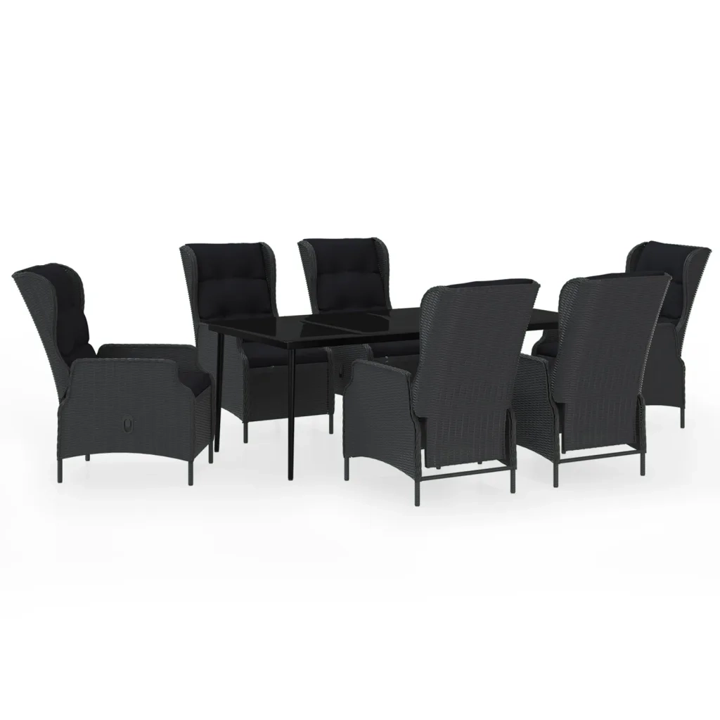 Set Mobili da Pranzo per Giardino 7 pz Grigio Scuro cod mxl 48771