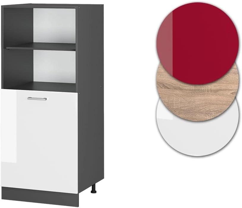 Mobile per forno da incasso R-Line, Bianco lucido, 60 cm, per la libera combinazione all'interno di sistemi cucina modulari