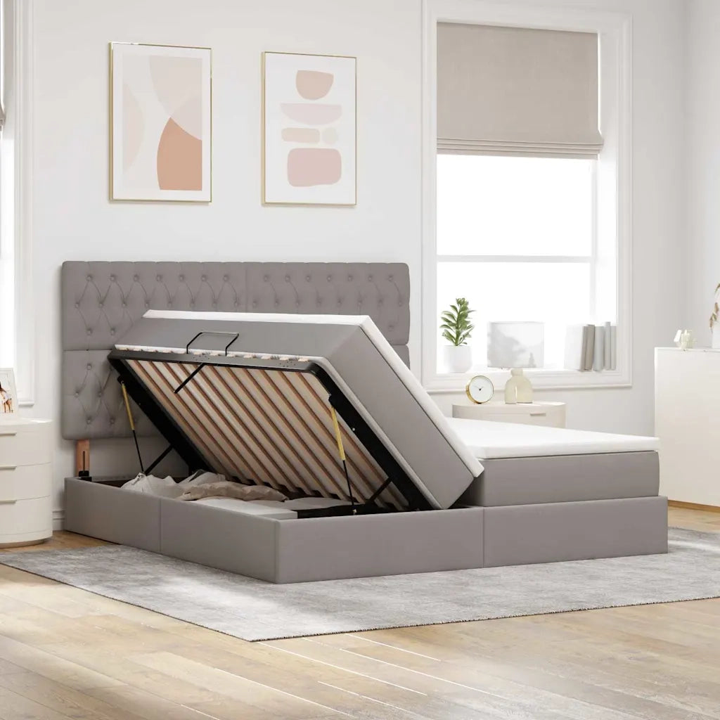 Letto con strisce LED con testiera Talpa 200 x 200 cm Tessuto 3372854