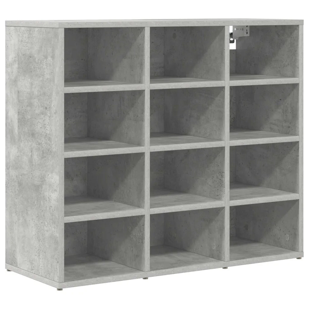 vidaXL Scarpiera Grigio cemento 77.5 x 30 x 67 cm Legno multistrato