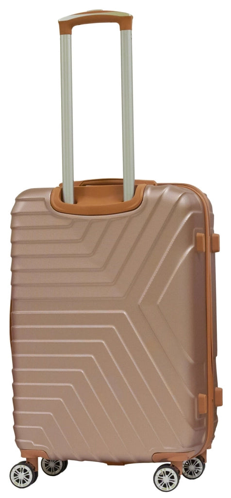 Set 3 Valigie Trolley Rigide in ABS 4 Ruote TSA Ravizzoni Calipso Golden Rose