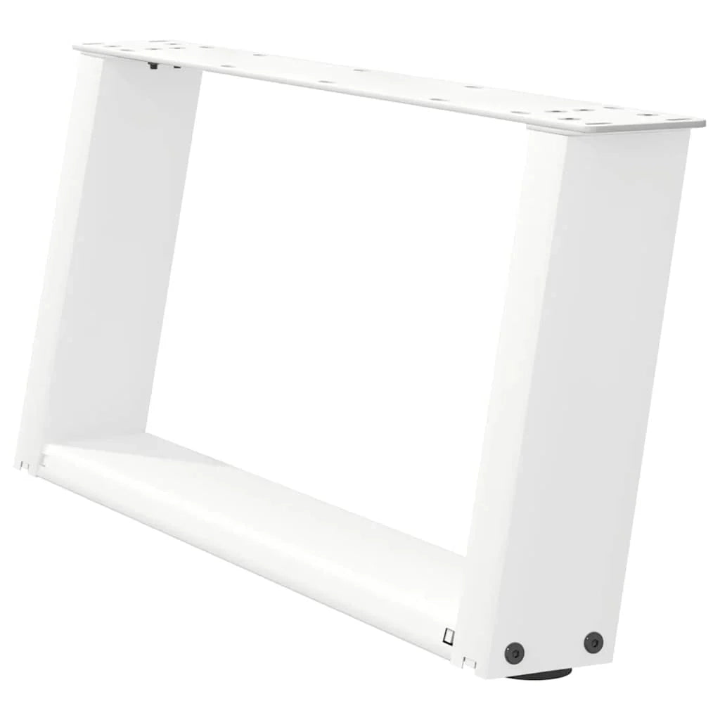 Set di 2 gambe per tavolino da caffè angolate a forma di U 70 x 30 cm design moderno acciaio bianco 02_0057038
