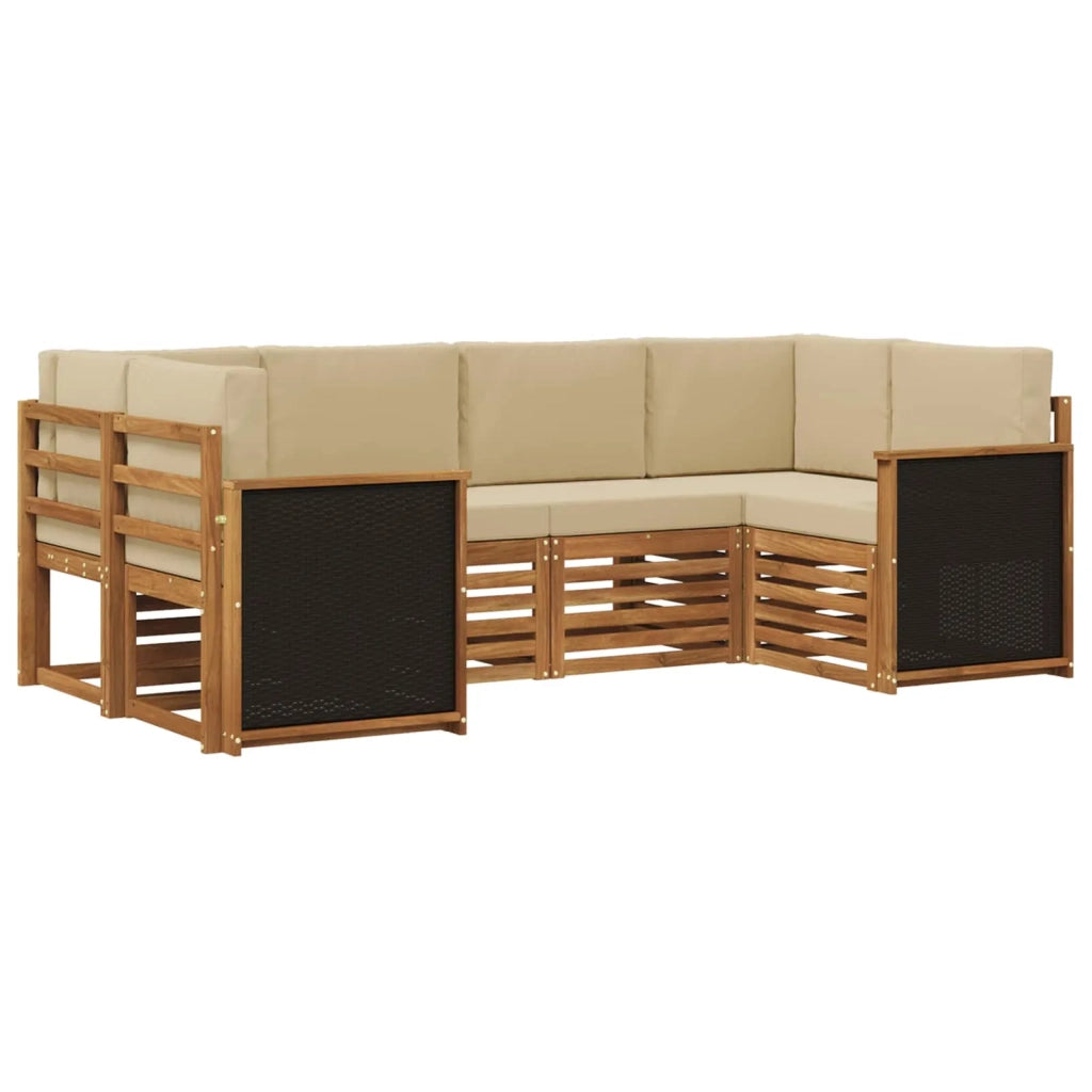 Set divano sezionale con cuscino 5 pcs Naturale 3384764