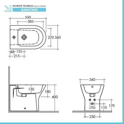 Sanitari filo muro Feeling rimfree in bianco matt con copriwc softclose