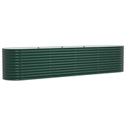 Fioriera rialzata moderna per esterni 400 x 80 x 81 cm resistente dal design elegante in acciaio verde 02_0058902