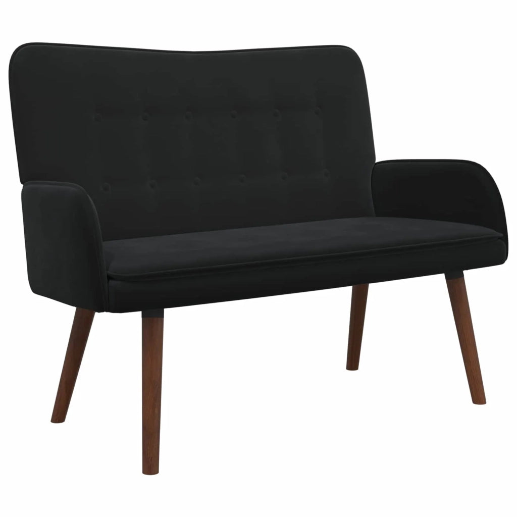 Sofa a Due Posti Nero 115 x 61 x 87 cm Velluto