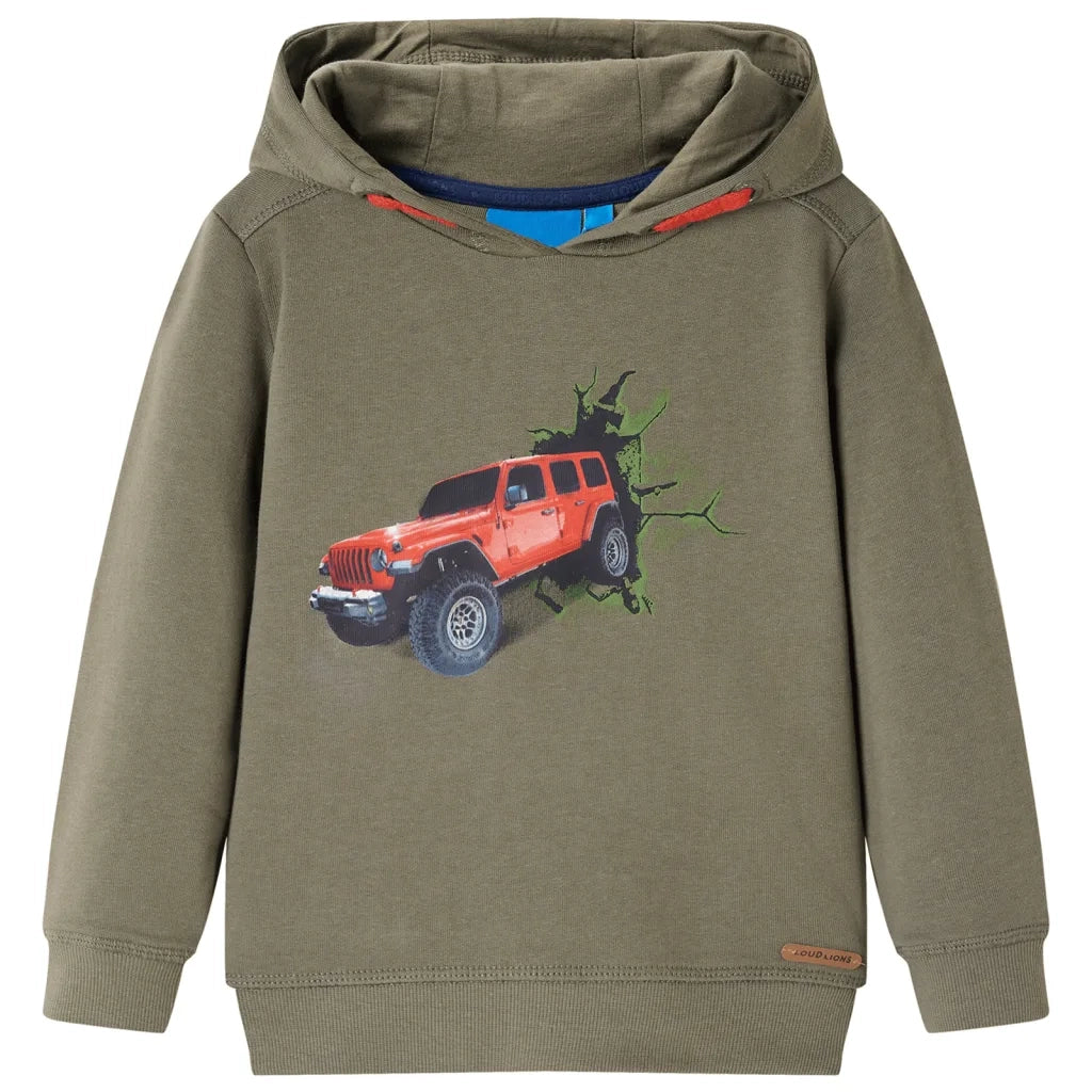 Felpa con Cappuccio per Bambini Cachi 128cod mxl 132453