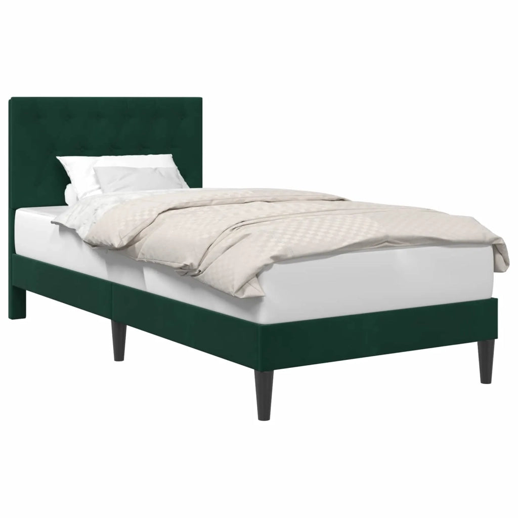 Struttura del letto Verde Scuro 90 x 190 cm Velluto 42027633