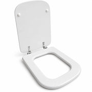 Sedile Copriwater Universale Quadrato MDF Bianco con Cerniere Acciaio 52735