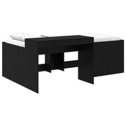 Letto alto per Bambini | Letto Infantile | Lettino con scrivania Nero 80 x 200 cm