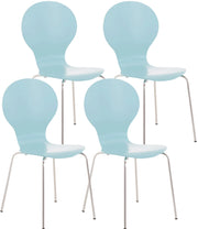Set 4 Sedie Impilabili Diego in Legno Robusto azzurro
