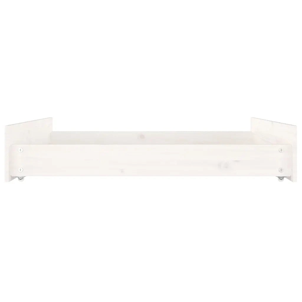 Cassettoni da Letto 2 pz Bianchi in Legno Massello di Pino