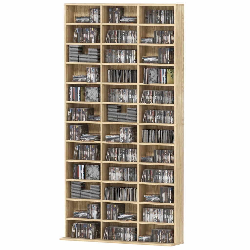 Libreria per CD/DVD ¨C Xylo ¨C 36 scomparti ripiani regolabili legno rovere 1116 CD 528 DVD