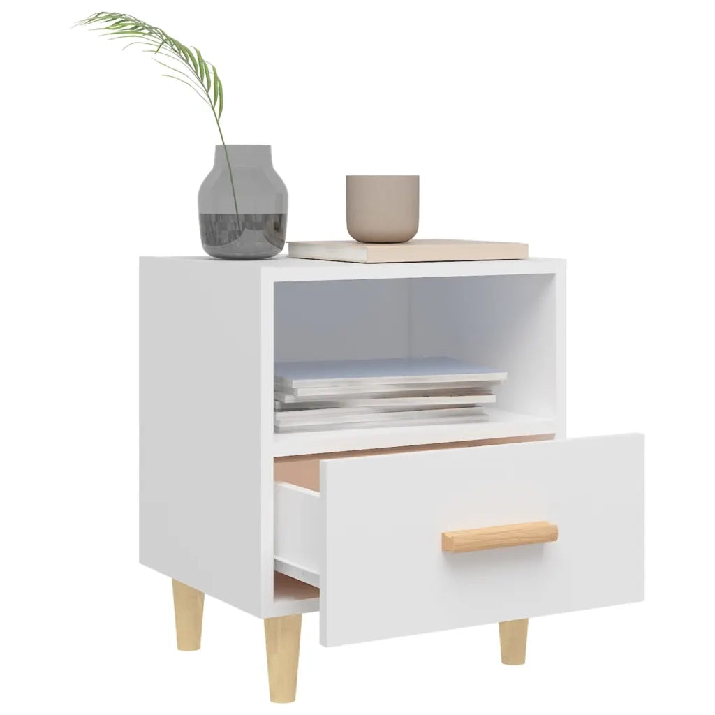 Comodini 2 pz-Set di 2 Tavolino da notte Bianchi 40x35x47 cm