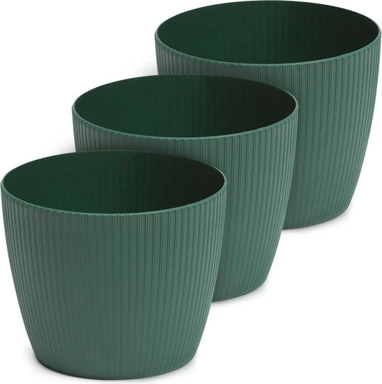 Pianta grande decorativa in plastica con contenitore per erbe e avocado, 3 pezzi, diametro 16 cm