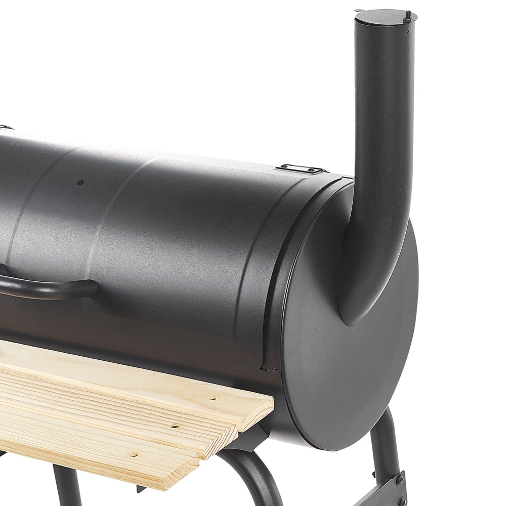 Griglia per barbecue a carbonella in acciaio Nero con coperchio con ruote griglia di cottura a mensola sfalsata affumicatore