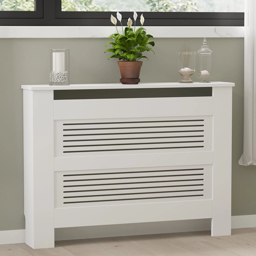 Armadio radiatore in legno "Termora" 112 x 19 x 82 cm - Bianco