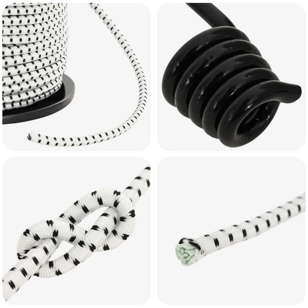 Corde Bungee con Ganci 6 mm Nero e Bianco PP e gomma 42047670